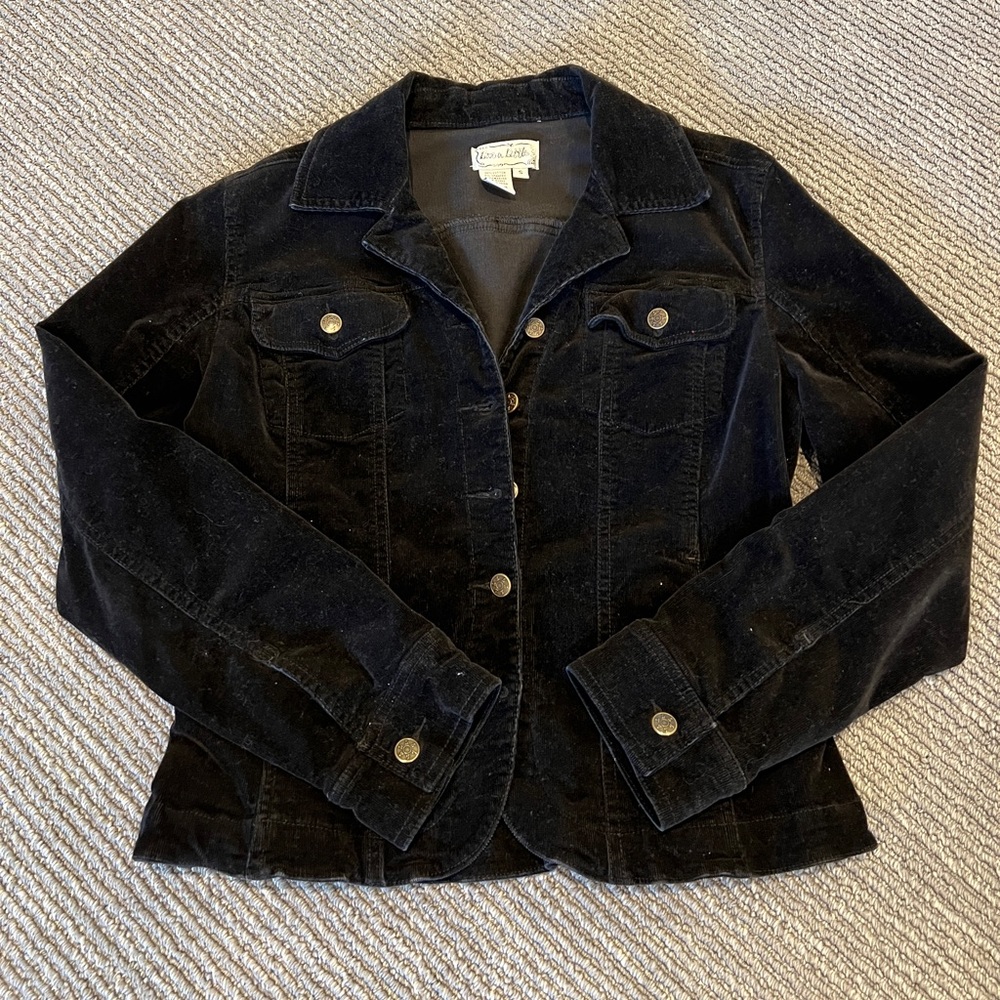 Corduroy Black Fitted Jacket! Size S